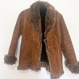 Marvin Richards Brown Faux Fur Trim Jacket